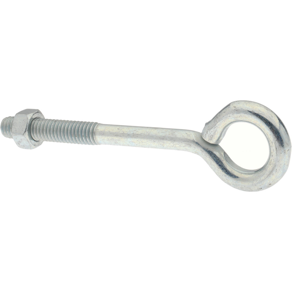 5/16-18, Zinc-Plated Finish, Steel Wire Turned Open Eye Bolt - 1-1/2" Thread Length, 5/8" ID x 1-1/4" OD, 3" Shank Length