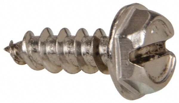 Value Collection R58005318 Sheet Metal Screw: #10, Hex Washer Head, Slotted Image