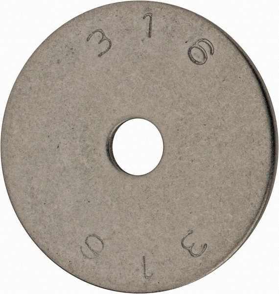 Value Collection MSC-88615711 1/4" Screw Fender Flat Washer: Grade 316 Stainless Steel, Plain Finish Image