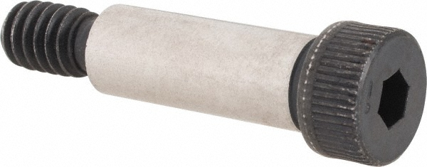 Shoulder Screw: 5/16" Shoulder Dia, 7/8" Shoulder Length, 1/4-20, 4037 Alloy Steel, Hex Socket - 7/16" Head Dia