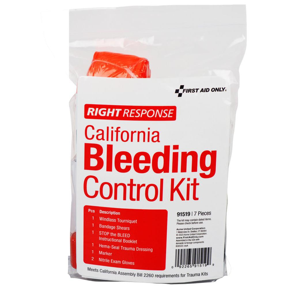 Emergency Prep Kits; Kit Type: Bleeding Control ; Container Type: Bag ; Container Material: Plastic ; Color: Clear ; Overall Length: 2.75in ; Overall Height: 6.5in