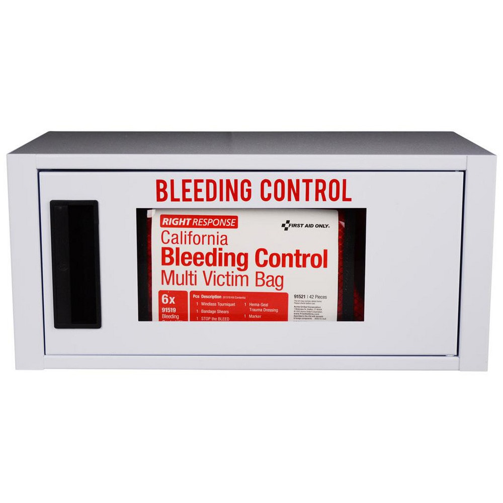 Emergency Prep Kits; Kit Type: Bleeding Control ; Container Type: Cabinet ; Container Material: Metal ; Color: White ; Overall Length: 8.38in ; Overall Height: 8.8in