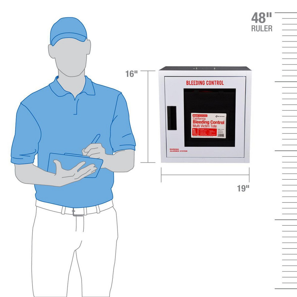 Emergency Prep Kits; Kit Type: Bleeding Control ; Container Type: Cabinet ; Container Material: Metal ; Color: White ; Overall Length: 9.25in ; Overall Height: 16in