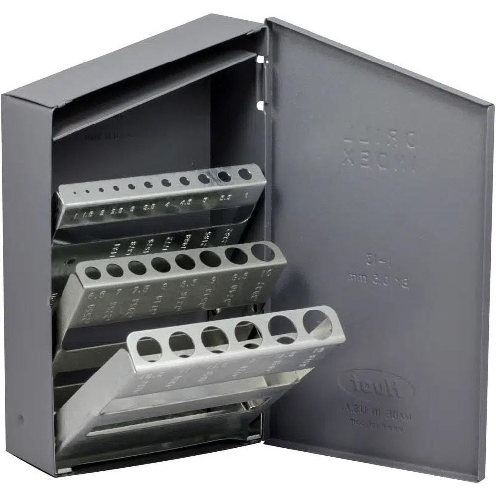 Drill Bit Storage; For Use With: Metric Sizes ; Storage Unit Width (Inch): 4 ; Storage Unit Height (Inch): 1.75in ; Storage Unit Depth (Inch): 7-3/4 ; Storage Unit Material: Steel ; Maximum Drill Bit Size (Decimal Inch): 13mm