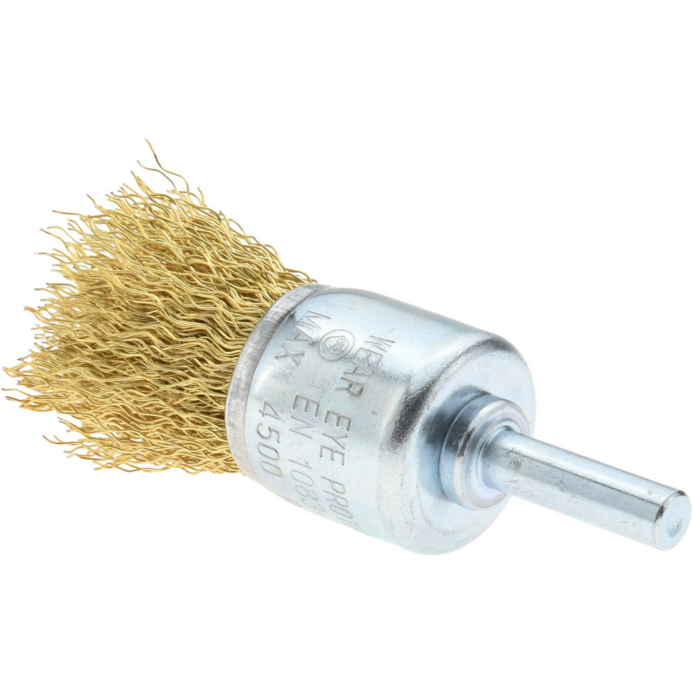 Benchmark Abrasives 1 Crimped Wire End Brush Die Grinder 1/4 Shank (5 Pack) - Carbon Steel