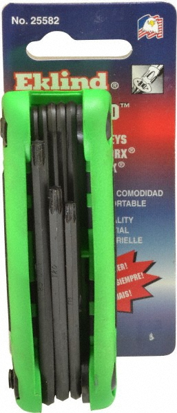 Torx Key Set: 7 Pc, Fold-Up Handle, T6 to T25