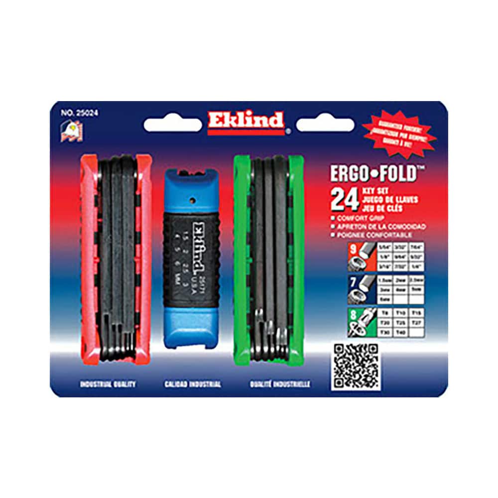 Eklind 25024 Torx Key Set: 24 Pc, Fold-Up Handle, T8 to T30 