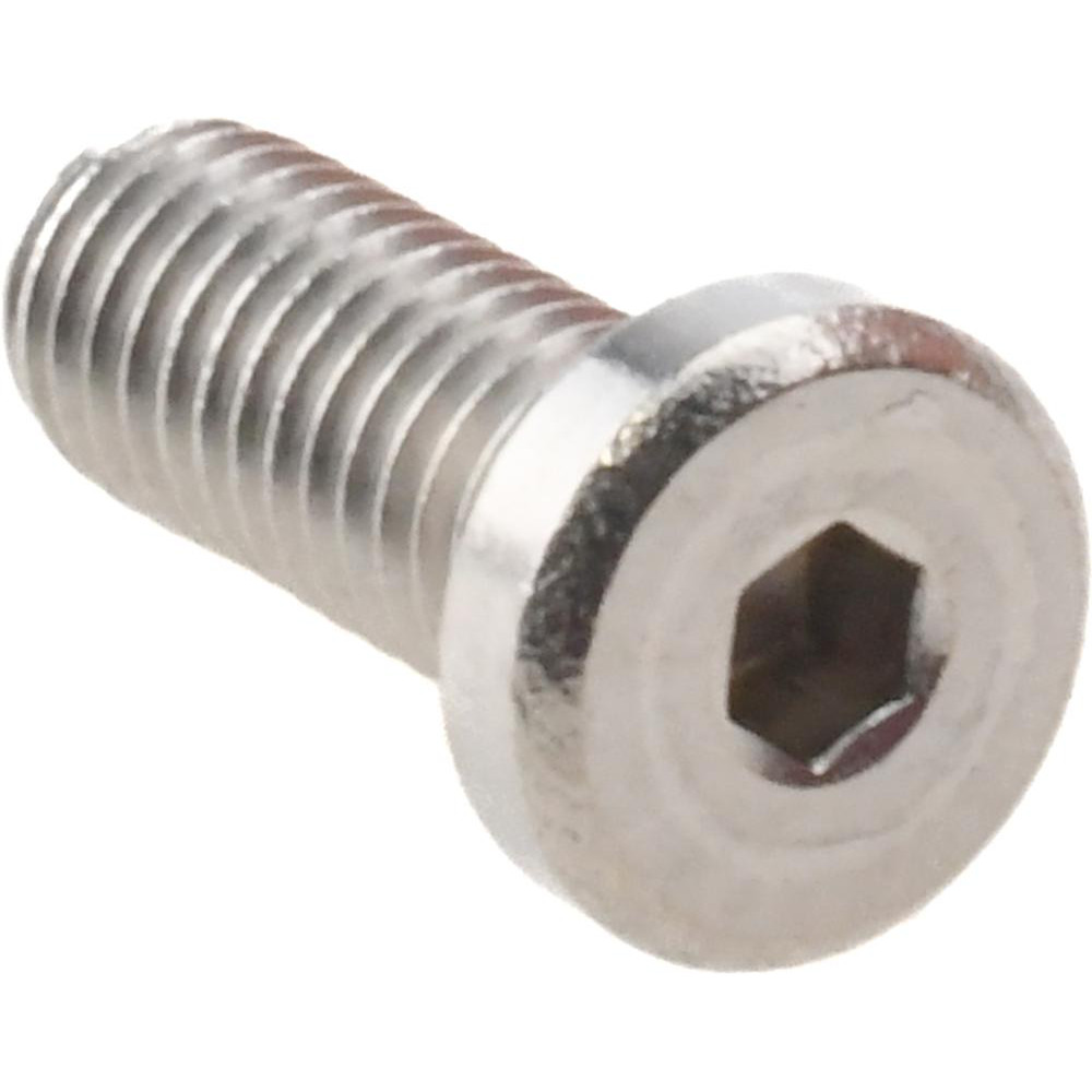 Low Hex Socket Cap Screw: #10-32, 1/2" Length Under Head, Stainless Steel - 3/32" Hex
