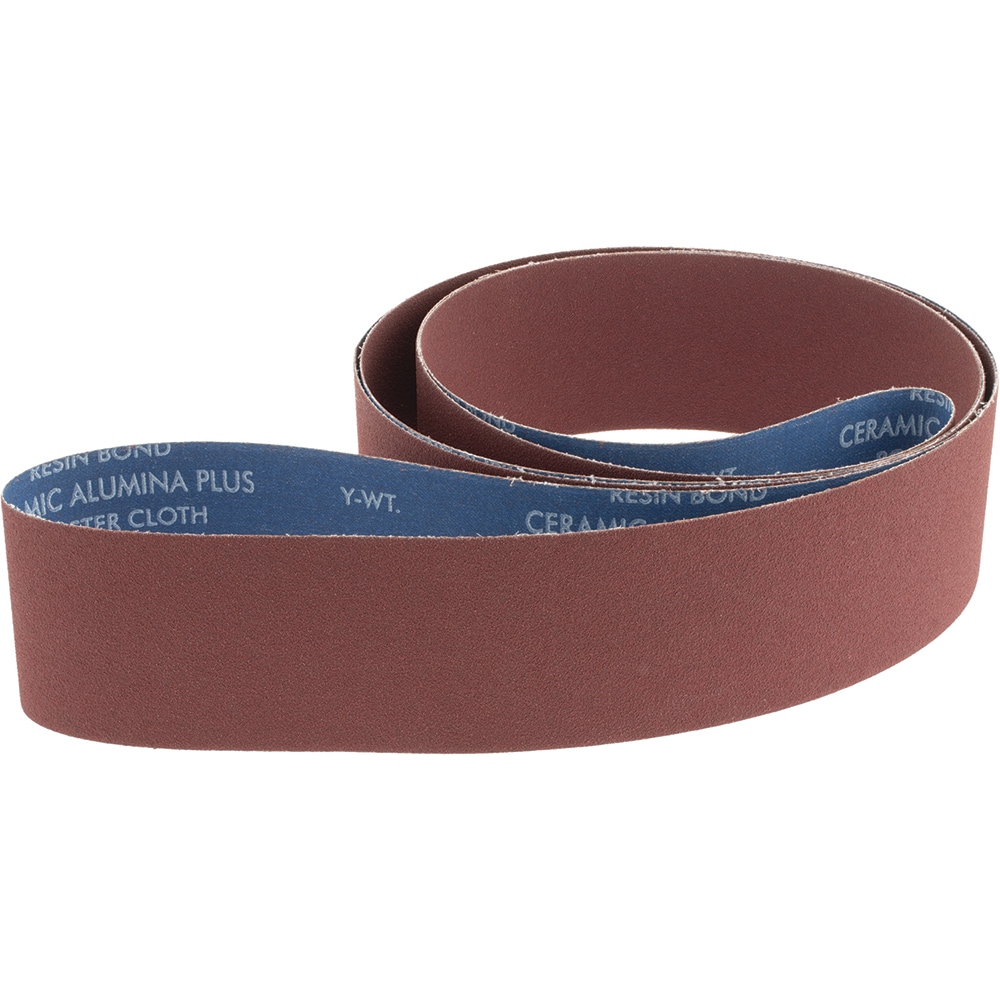 Norton 78072700400 Abrasive Belt: 3" Wide, 132" Long, 80 Grit, Ceramic Image