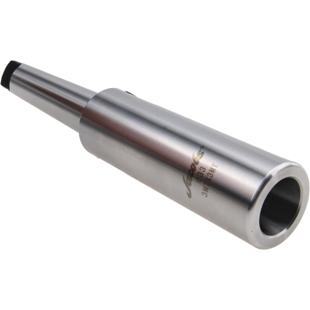 Jacobs MT3 Inside Morse Taper, MT3 Outside Morse Taper, Extension Morse Taper to Morse Taper - 214.88mm OAL, Alloy Steel, Hardened & Ground Throughout