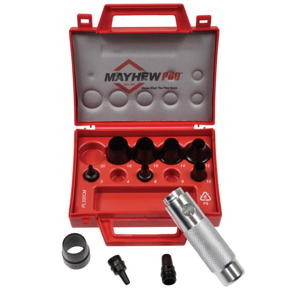 Mayhew 66010 Hollow Punch Set: 11 Pc, 3 to 50 mm 