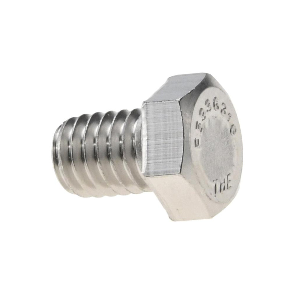 Value Collection R89462442 Hex Head Cap Screw: 3/8-16 x 1/2", Grade 316 Stainless Steel, Uncoated Image