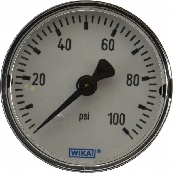 Wika 4253290 Pressure Gauge: 2" Dial, 1/4" Thread, NPT, Center Back Mount Image