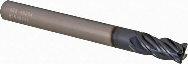 SGS 46854 Corner Radius End Mill: 0.2362" Dia, 0.2362" LOC, 0.0197" Radius, 4 Flutes, Solid Carbide Image