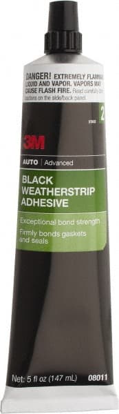 Weatherstrip Adhesive Glue: 5 oz Tube, Black