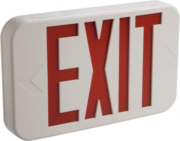 1 and 2 Face, 3 Watt, White, Thermoplastic, LED, Illuminated Exit Sign