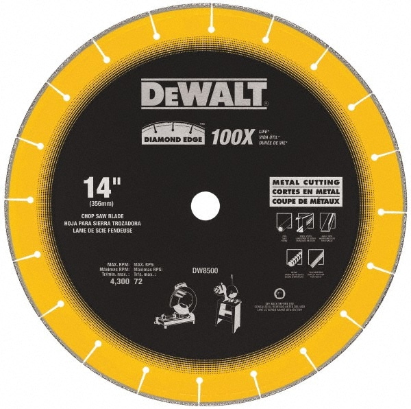 Dewalt DW8500 Wet & Dry Cut Saw Blade: 14" Dia, 1" Arbor Hole, 20 Teeth Image