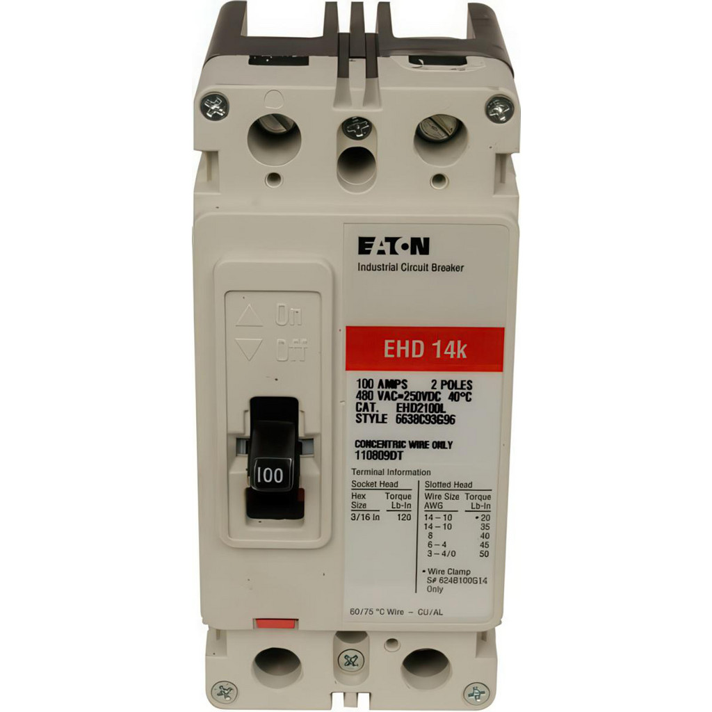 Eaton Cutler-Hammer EHD 2P 100A FXD TH/MAG MOLDED CS CIRCUIT BREAKER | Part #EHD2100