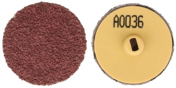 Quick-Change Disc: Quick Lock, 1-1/2" Disc Dia, 36 Grit, Aluminum Oxide, Coated