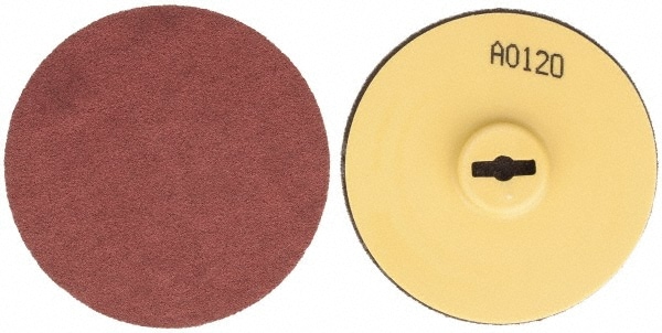 Quick-Change Disc: Twist, 3" Disc Dia, 120 Grit, Aluminum Oxide, Coated