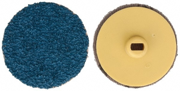 Quick-Change Disc: Quick Lock, 1-1/2" Disc Dia, 36 Grit, Zirconia Alumina, Coated