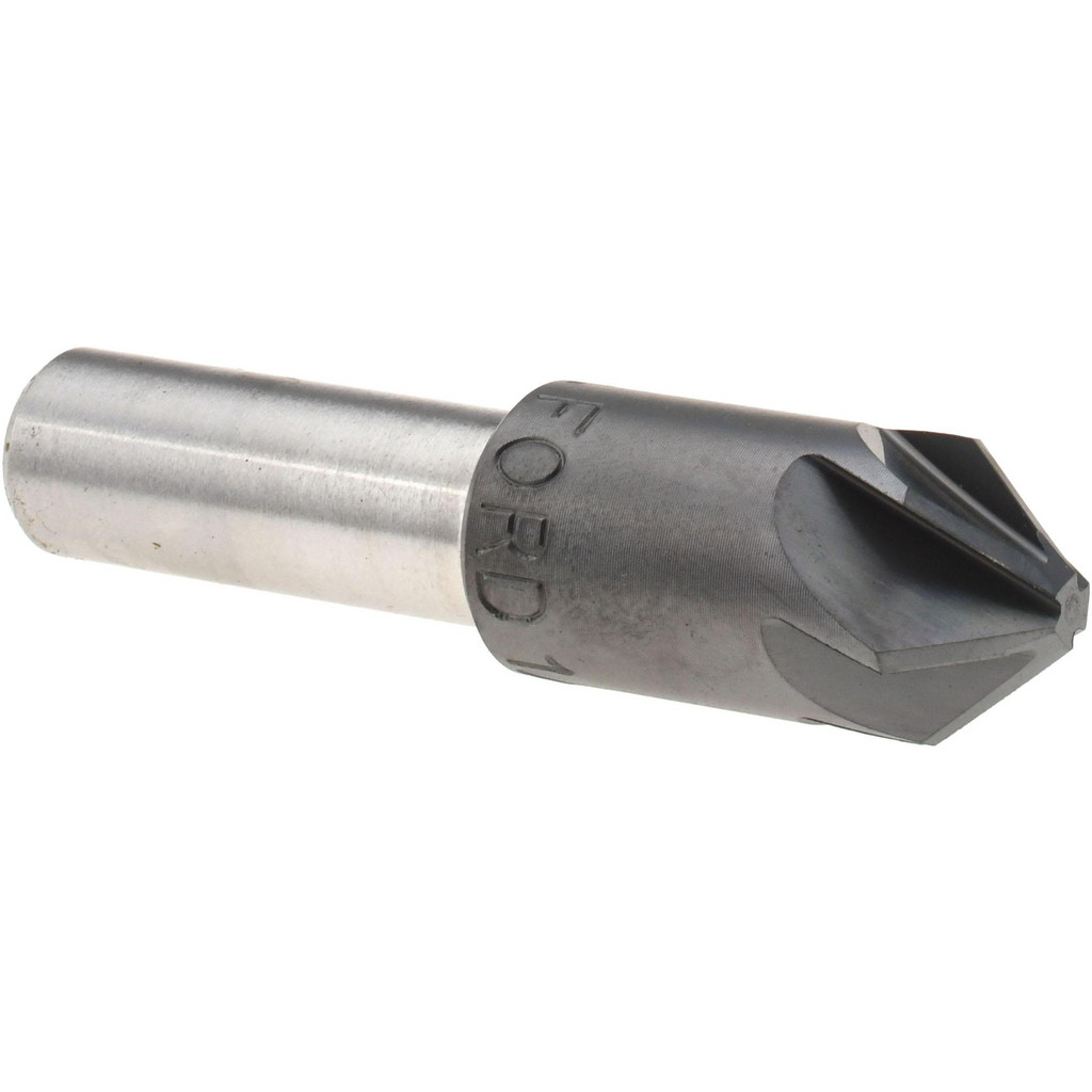 M.A. Ford® Countersink: 1/2" Head Dia, 82 deg Included Angle, 6 Flute, High-Speed Steel, Right Hand Cut - 3/8" Shank Dia, 2" OAL, ALtima® Blaze Finish