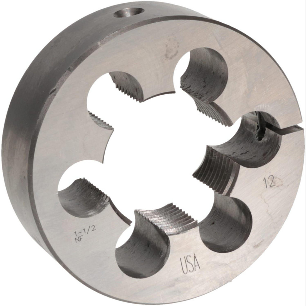 Cle-Line Round Die: 1-1/2-12, 3" OD, Carbon Steel - Adjustable, Right Hand Thread, Series 0610 | Part #C65450