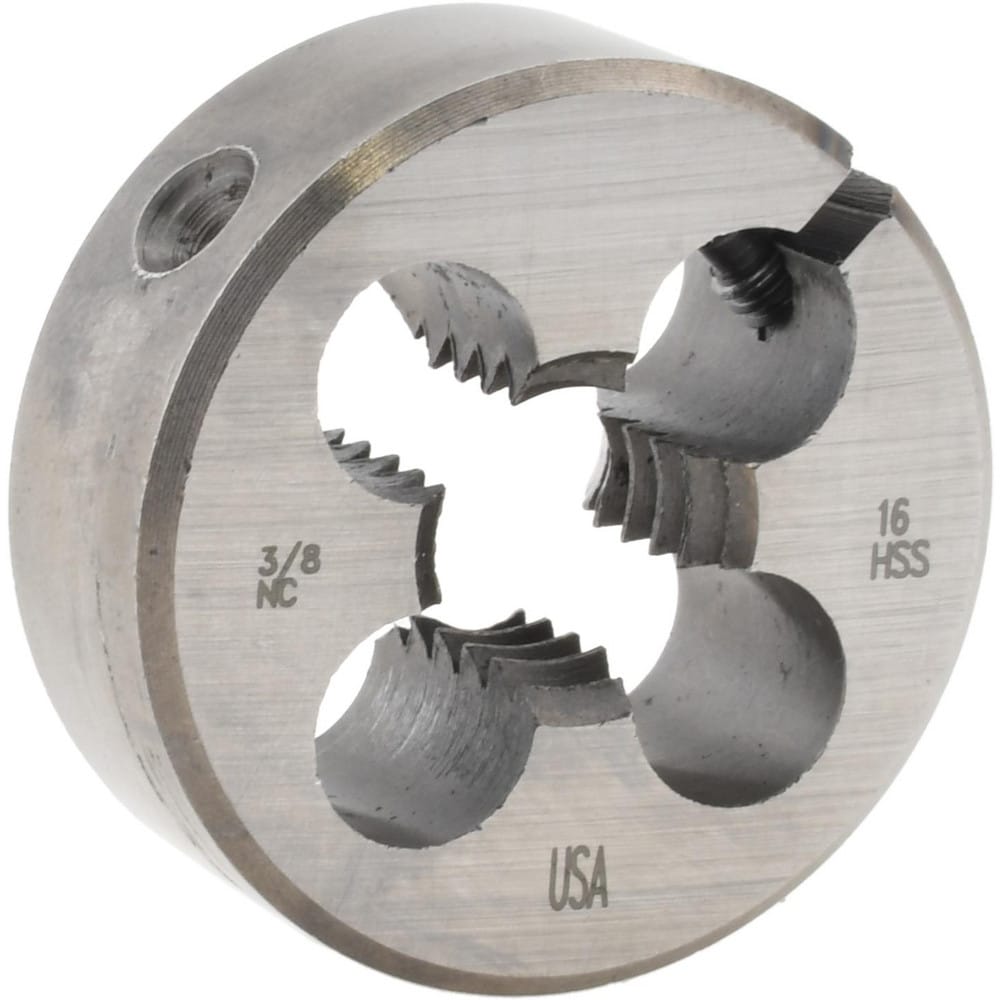 Round Die: 3/8-16, 1" OD, Carbon Steel