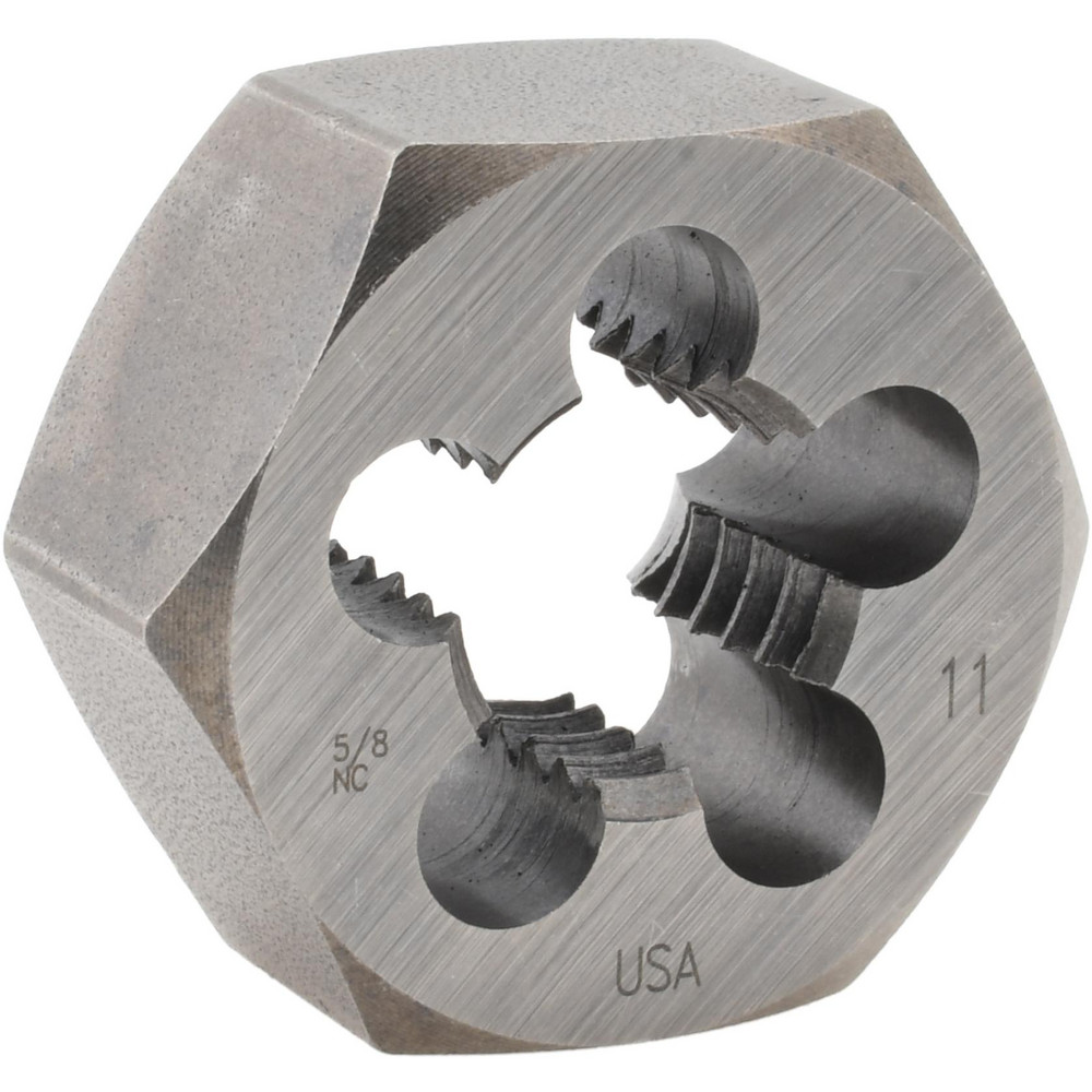 Hex Rethreading Die: 5/8-11, Right Hand, Carbon Steel