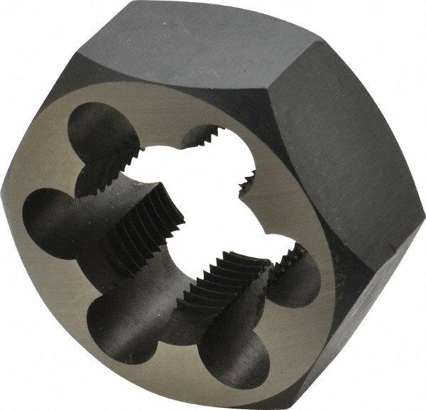 Cle-Line C65629 Hex Rethreading Die: 1-1/4 - 12 Thread, 1" Thick, Right Hand, Carbon Steel 