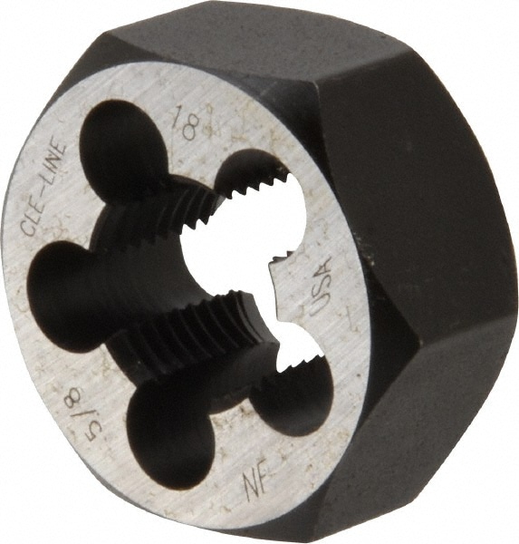 Cle-Line C65615 Hex Rethreading Die: 5/8-18 Thread, Right Hand, Carbon Steel 