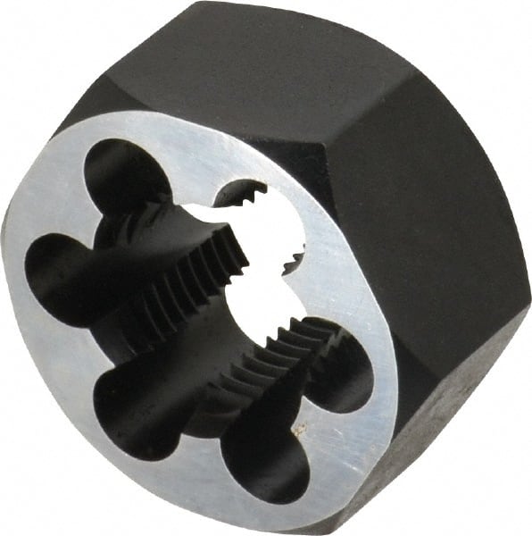 Cle-Line C65623 Hex Rethreading Die: 1-12 Thread, 1" Thick, Right Hand, Carbon Steel 