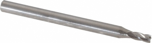 Square End Mill: 0.0787'' Dia, 0.1575'' LOC, 4 Flutes, Solid Carbide