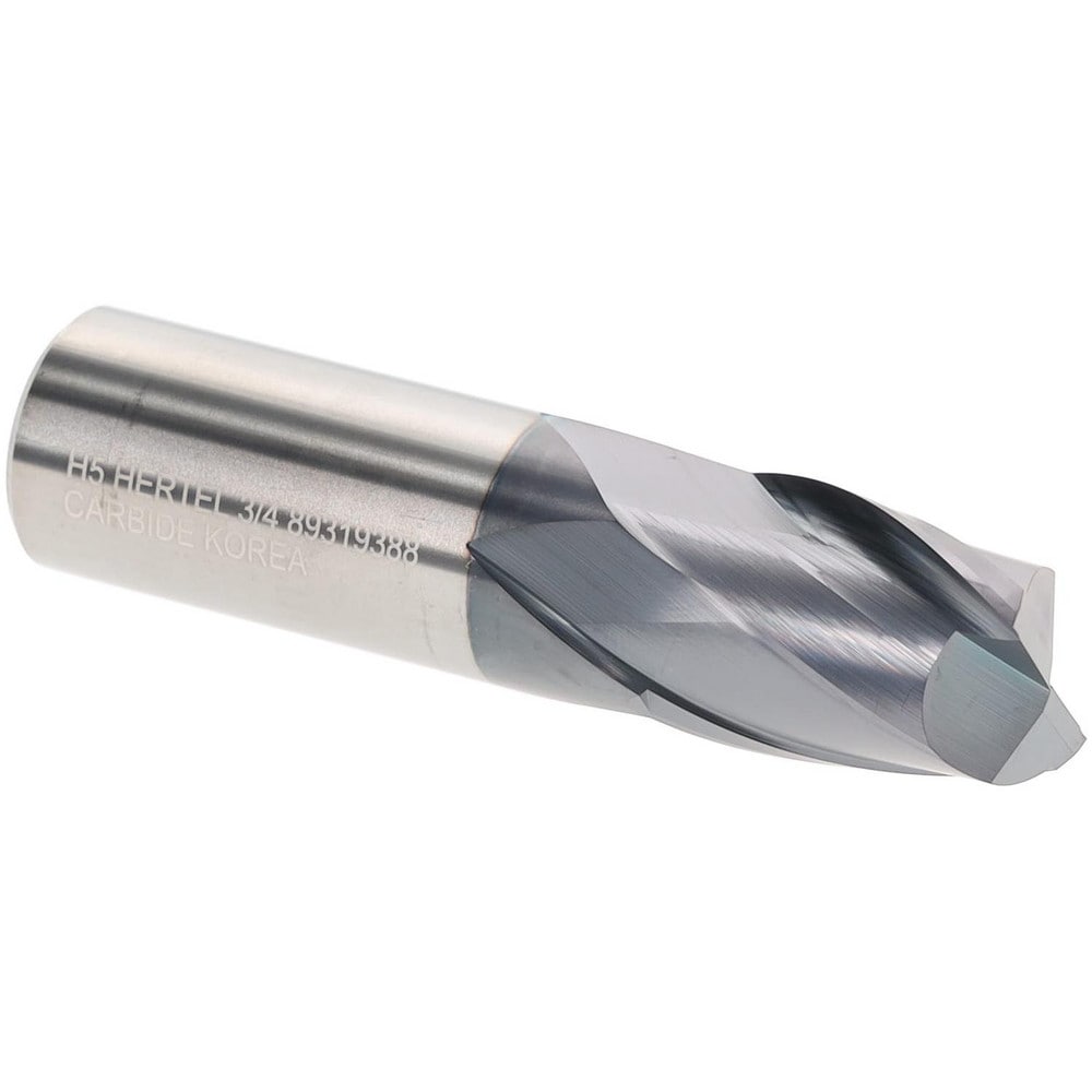 Hertel 750470 Square End Mill: 3/4" Dia, 2 Flutes, 1" LOC, Solid Carbide, 30 ° Helix Image