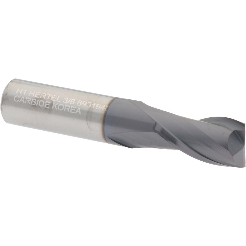 Hertel 750541 Square End Mill: 3/8 Dia, 5/8 LOC, 3/8 Shank Dia, 2 OAL, 2 Flutes, Solid Carbide Image