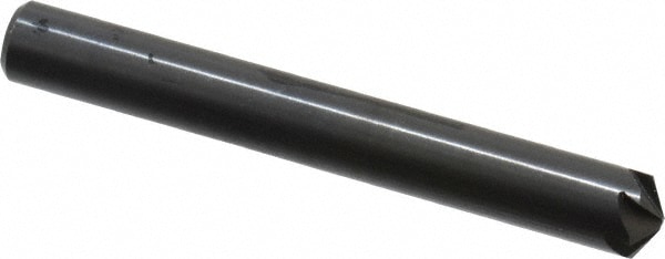 Countersink: 1/4" Head Dia, 120 ° Included Angle, 6 Flutes, High Speed Steel