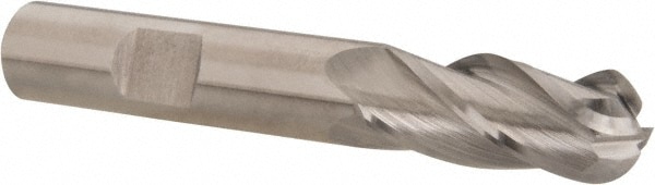 Hertel 13016 Ball End Mill: 0.3937" Dia, 1" LOC, 4 Flute, Cobalt Image