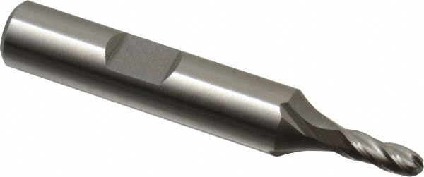 Hertel 13004 Ball End Mill: 0.1575" Dia, 0.4375" LOC, 4 Flute, Cobalt Image