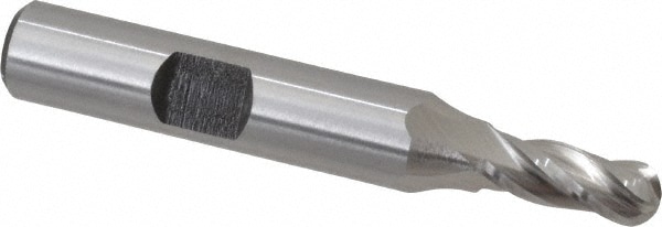 Hertel 13008 Ball End Mill: 0.2362" Dia, 0.625" LOC, 4 Flute, Cobalt Image