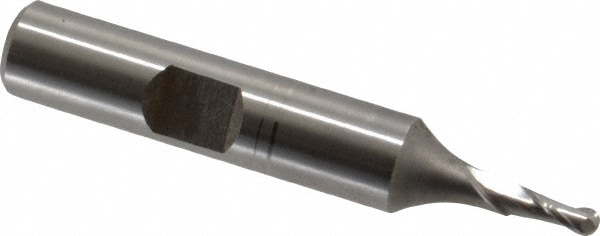 Hertel 12898 Ball End Mill: 0.1181" Dia, 0.3125" LOC, 2 Flute, Cobalt Image