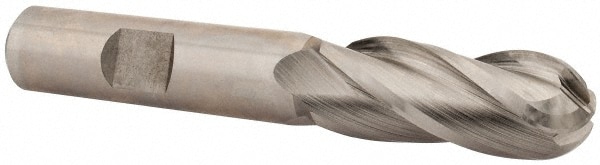 Hertel 13024 Ball End Mill: 0.5512" Dia, 1.375" LOC, 4 Flute, Cobalt Image