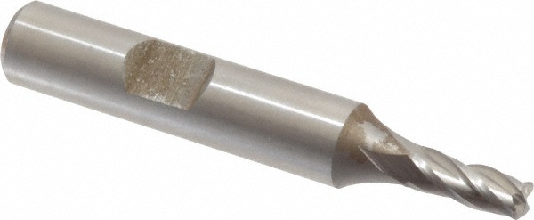 Hertel 15216 Corner Radius End Mill: 3/16" Dia, 1/2" LOC, 0.03" Radius, 4 Flutes, Cobalt Image
