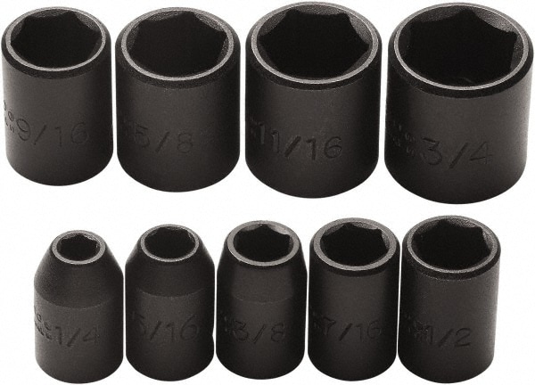 PROTO J72102 Impact Standard Socket Set: 9 Pc Image