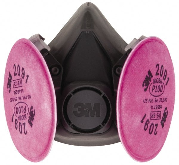 3M - Half Facepiece Respirator with Cartridge: Large, Thermoplastic ...