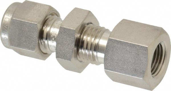 Ham-Let 3002395 Compression Tube Bulkhead Female Connector: 1/8" Thread, Compression x FNPT Image