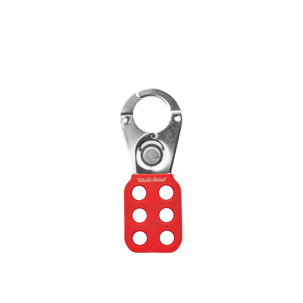 Lockout Hasps; Hasp Type: Scissor-Action ; Jaw Type: Single ; Maximum Number of Padlocks: 6 ; Largest Inside Jaw Diameter (Decimal Inch): 1 ; Material: Stainless Steel ; Smallest Inside Jaw Diameter (Decimal Inch): 1