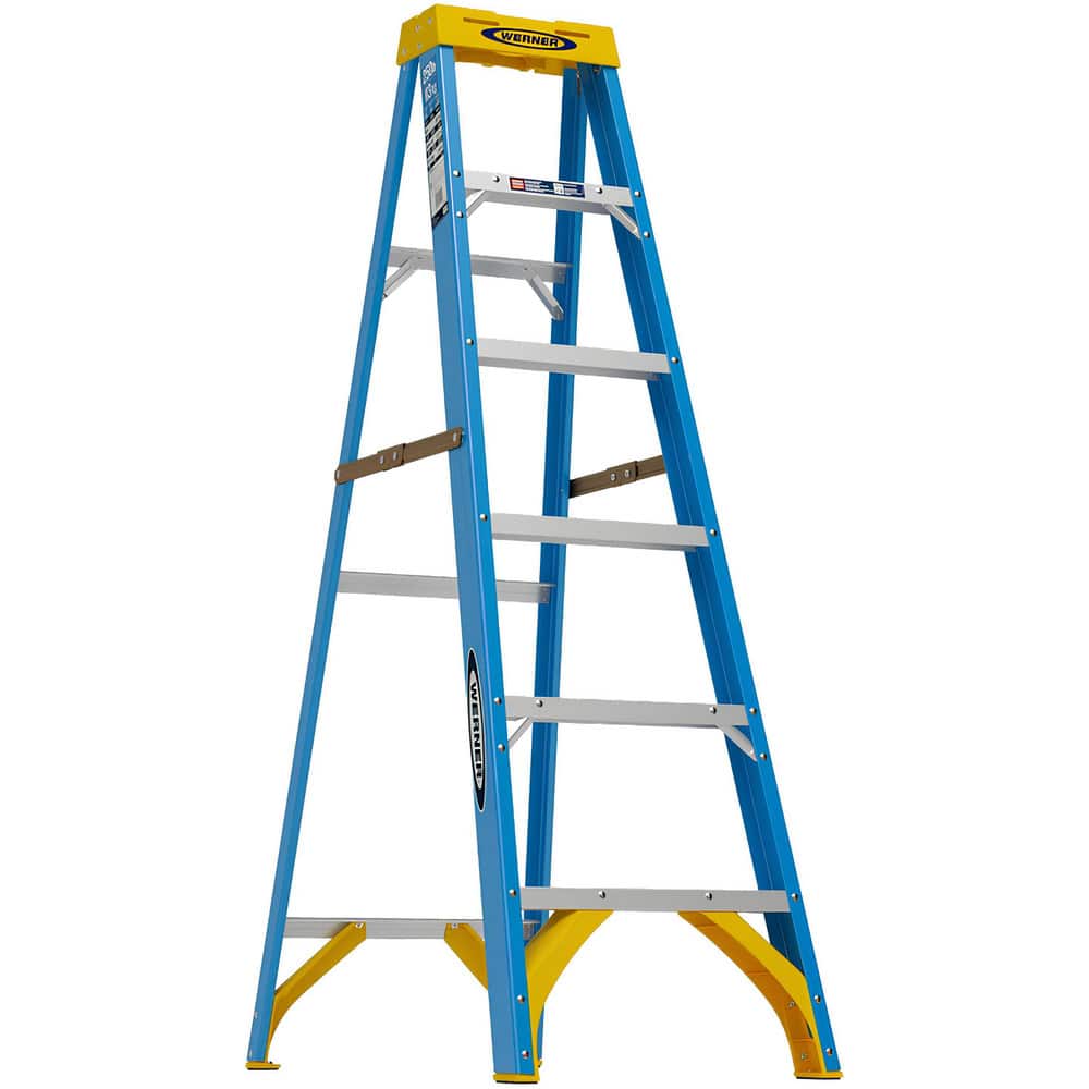 5-Step Fiberglass Step Ladder: Type I, 250 lb Capacity, 6' High