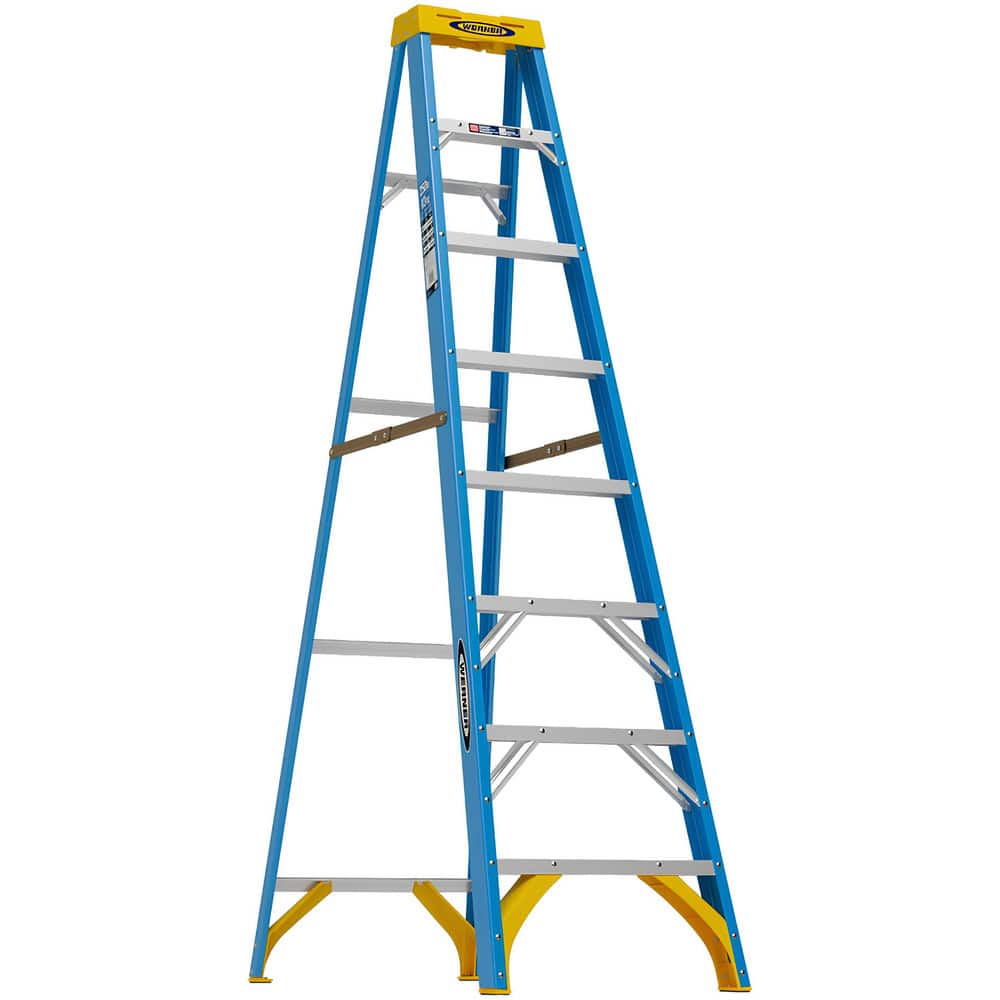 7-Step Fiberglass Step Ladder: Type I, 250 lb Capacity, 8' High