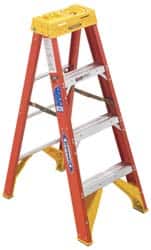 Werner 6204 3-Step Ladder: Fiberglass, Type IA, 300 lb Capacity, 4 OAH 