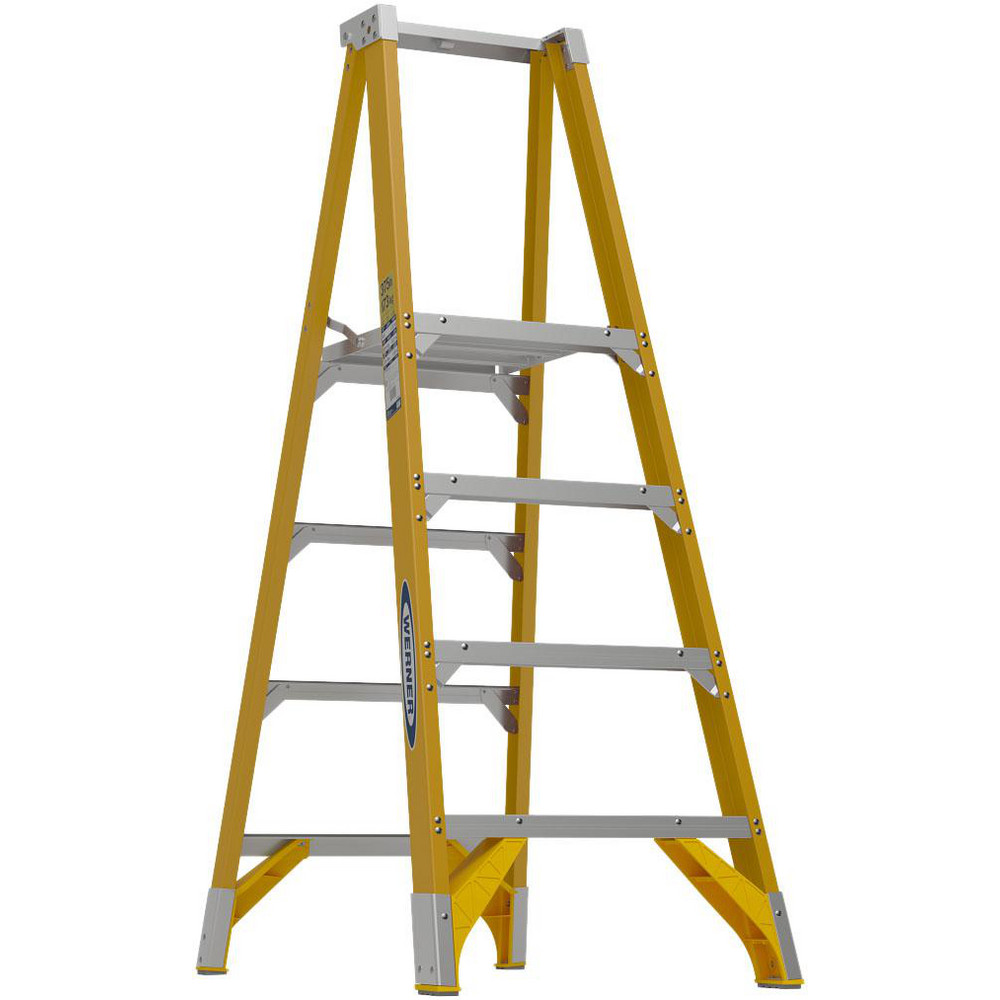 Fiberglass Step Ladder: Type IAA 375 lb Capacity - 42" Base Spread 15" Platform Width